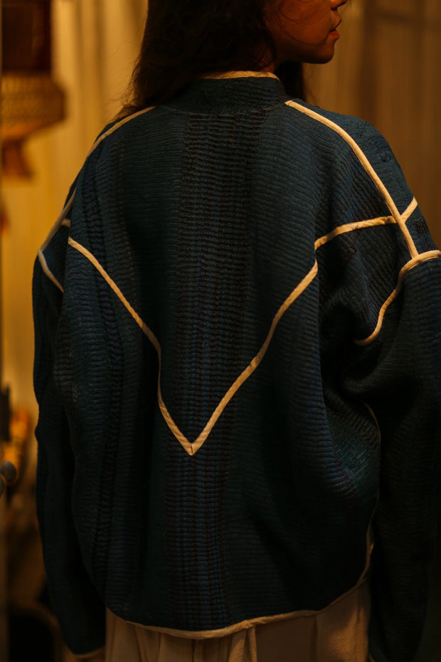 KANTHA JACKET BLUE OCEAN - sustainably made MOMO NEW YORK sustainable clothing, coatandjacket slow fashion