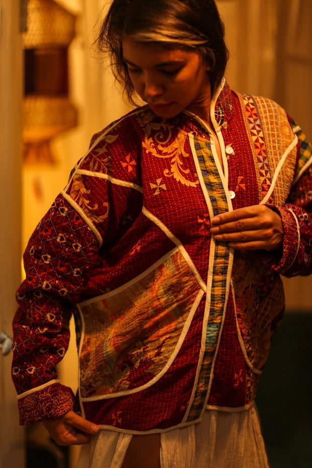 KANTHA JACKET CARMEN - sustainably made MOMO NEW YORK sustainable clothing, coatandjacket slow fashion