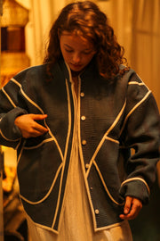 KANTHA JACKET LAYLA NIGHT - sustainably made MOMO NEW YORK sustainable clothing, coatandjacket slow fashion