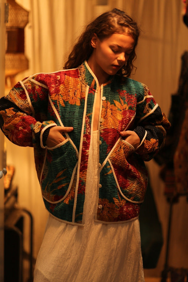 KANTHA JACKET LEYLO - sustainably made MOMO NEW YORK sustainable clothing, coatandjacket slow fashion