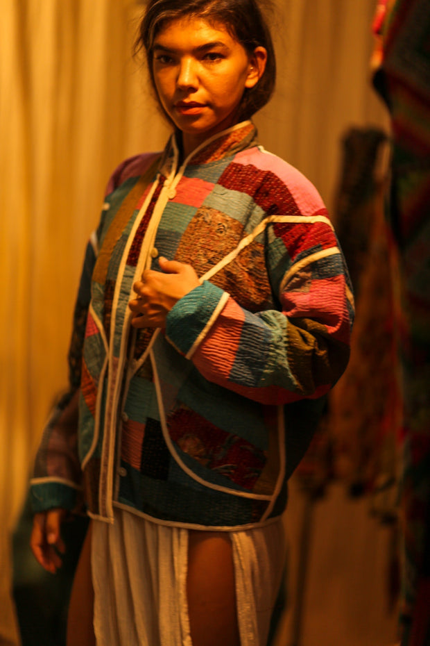 KANTHA JACKET MARGARITA - sustainably made MOMO NEW YORK sustainable clothing, coatandjacket slow fashion