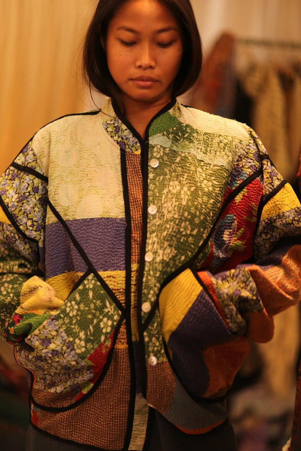 KANTHA JACKET NICHIEME - sustainably made MOMO NEW YORK sustainable clothing, coatandjacket slow fashion