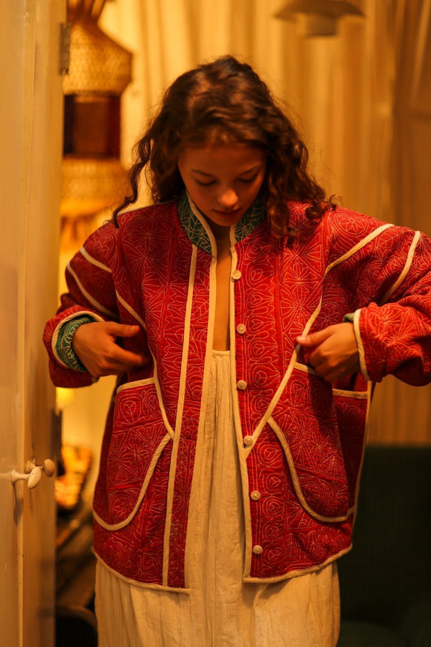 KANTHA JACKET QUEEN - sustainably made MOMO NEW YORK sustainable clothing, coatandjacket slow fashion
