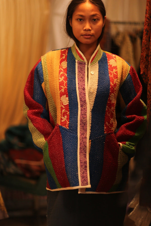 KANTHA JACKET SHEILO - sustainably made MOMO NEW YORK sustainable clothing, coatandjacket slow fashion