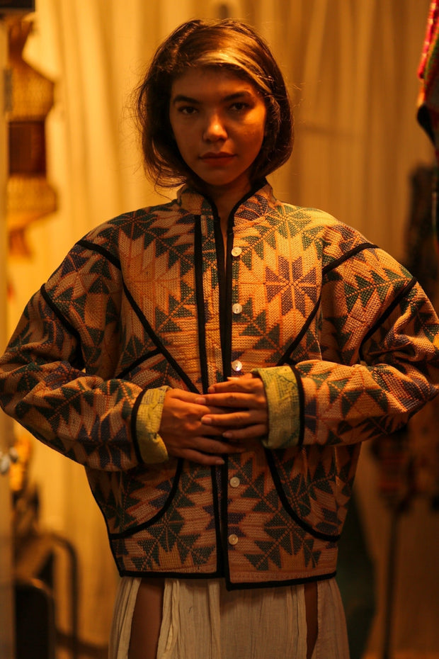 KANTHA KIMBERLY JACKET - sustainably made MOMO NEW YORK sustainable clothing, coatandjacket slow fashion