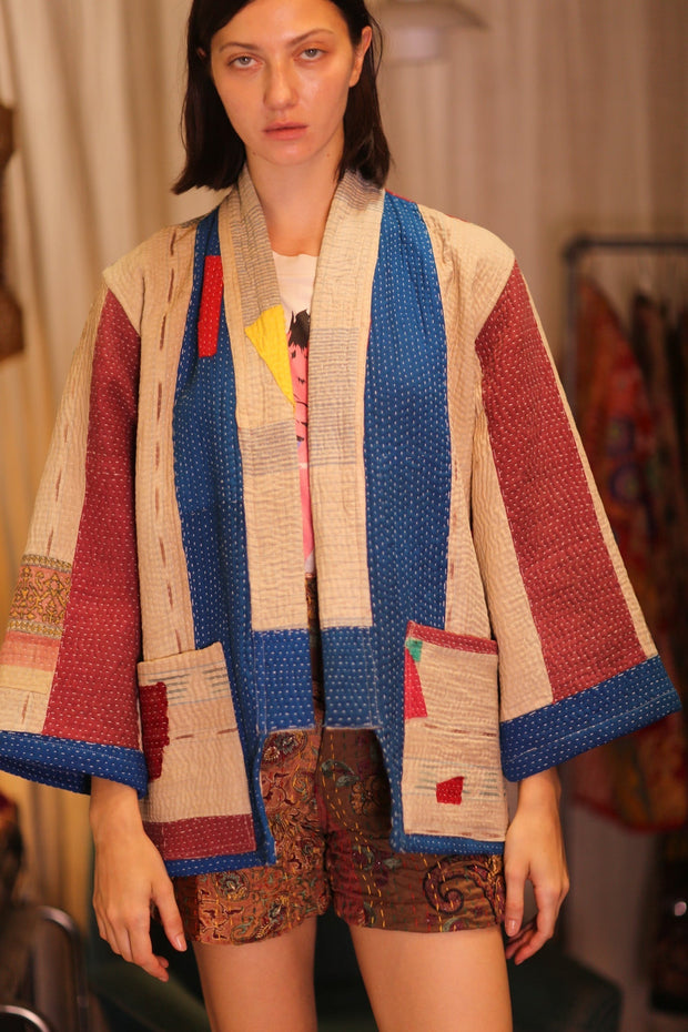 KANTHA KIMONO LAORIS - sustainably made MOMO NEW YORK sustainable clothing, kantha slow fashion