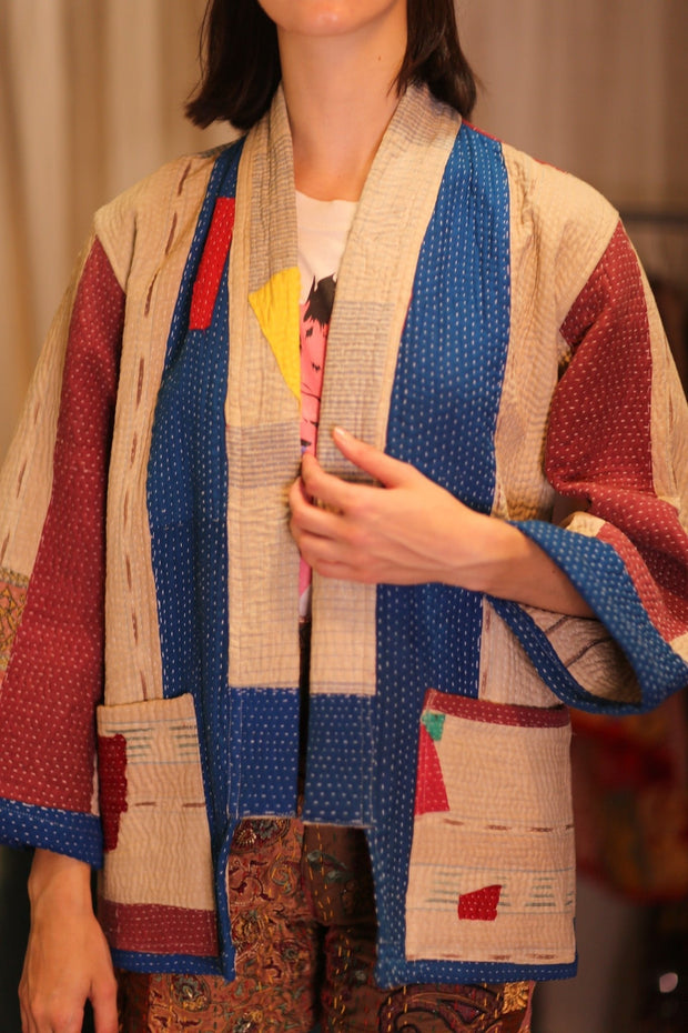 KANTHA KIMONO LAORIS - sustainably made MOMO NEW YORK sustainable clothing, kantha slow fashion