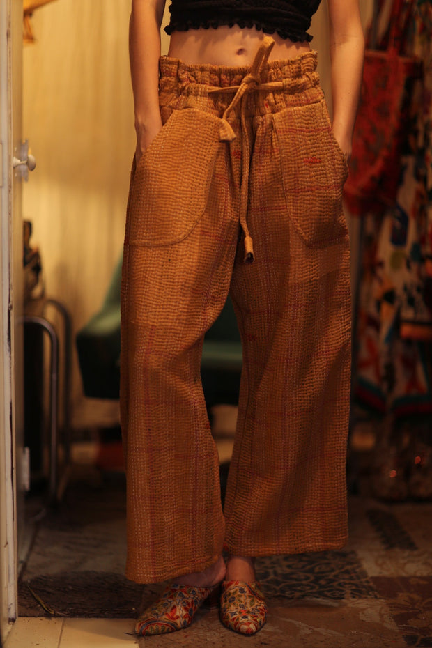 KANTHA PANTS LENA - sustainably made MOMO NEW YORK sustainable clothing, new slow fashion