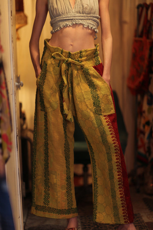 KANTHA PANTS LENA - sustainably made MOMO NEW YORK sustainable clothing, new slow fashion