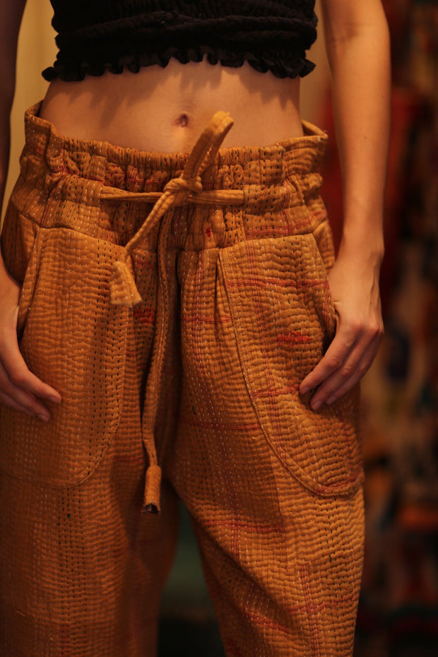 KANTHA PANTS LENA - sustainably made MOMO NEW YORK sustainable clothing, new slow fashion