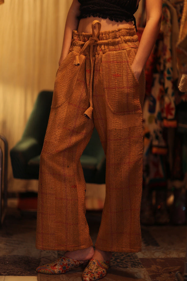 KANTHA PANTS LENA - sustainably made MOMO NEW YORK sustainable clothing, new slow fashion