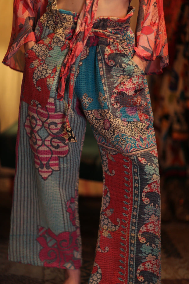 KANTHA PANTS LENA - sustainably made MOMO NEW YORK sustainable clothing, new slow fashion