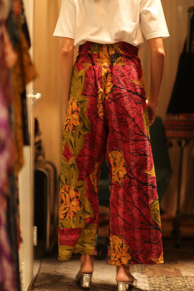 KANTHA PANTS LENA YAELIN - sustainably made MOMO NEW YORK sustainable clothing, embroidered slow fashion