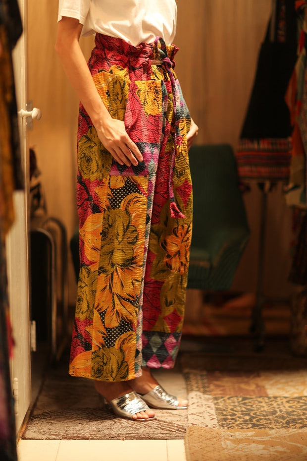 KANTHA PANTS LENA YAELIN - sustainably made MOMO NEW YORK sustainable clothing, embroidered slow fashion