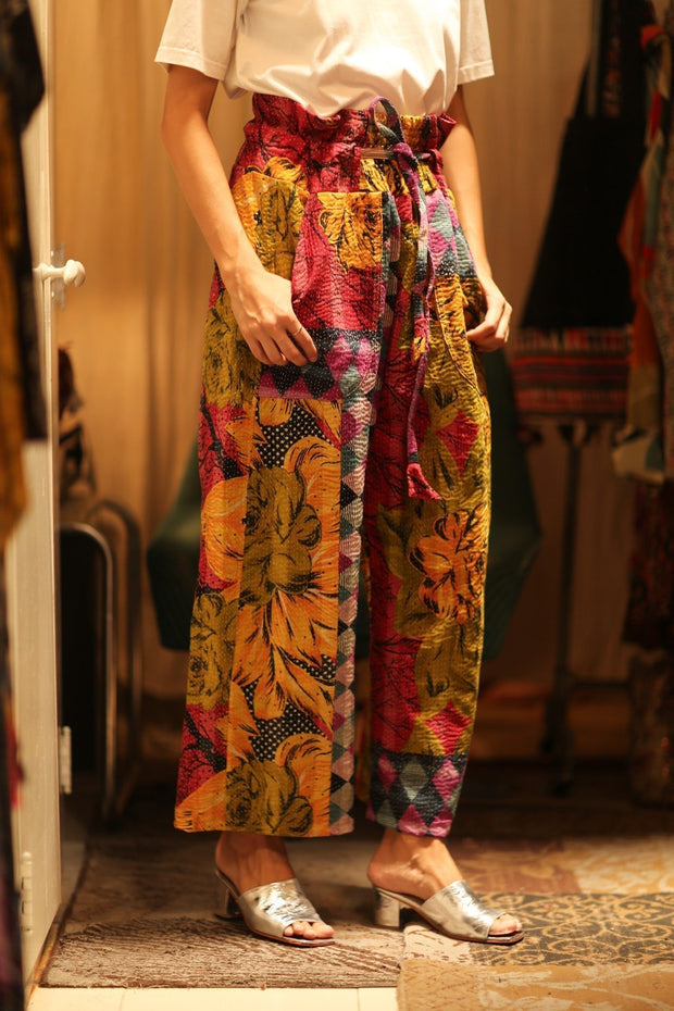 KANTHA PANTS LENA YAELIN - sustainably made MOMO NEW YORK sustainable clothing, embroidered slow fashion