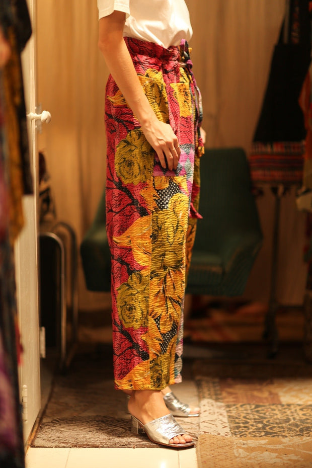 KANTHA PANTS LENA YAELIN - sustainably made MOMO NEW YORK sustainable clothing, embroidered slow fashion