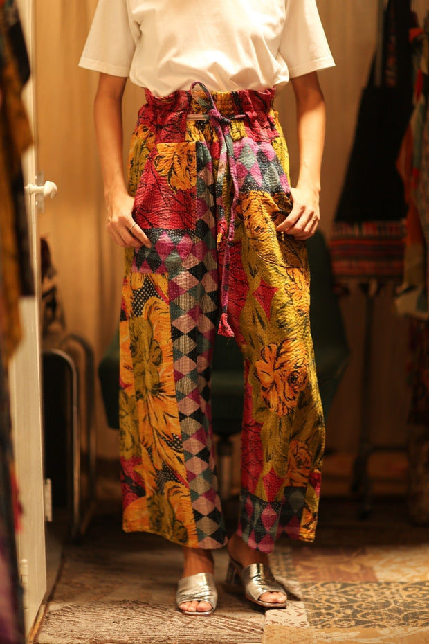 KANTHA PANTS LENA YAELIN - sustainably made MOMO NEW YORK sustainable clothing, embroidered slow fashion