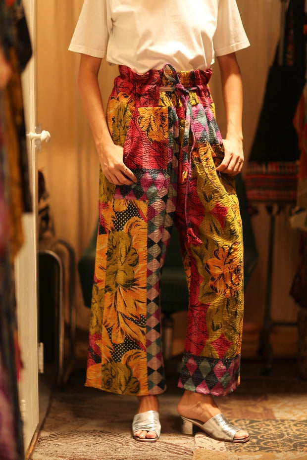 KANTHA PANTS LENA YAELIN - sustainably made MOMO NEW YORK sustainable clothing, embroidered slow fashion