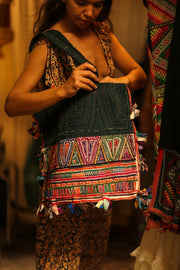 KOREY EMBROIDERED PATCHWORK BAG - sustainably made MOMO NEW YORK sustainable clothing, bag slow fashion