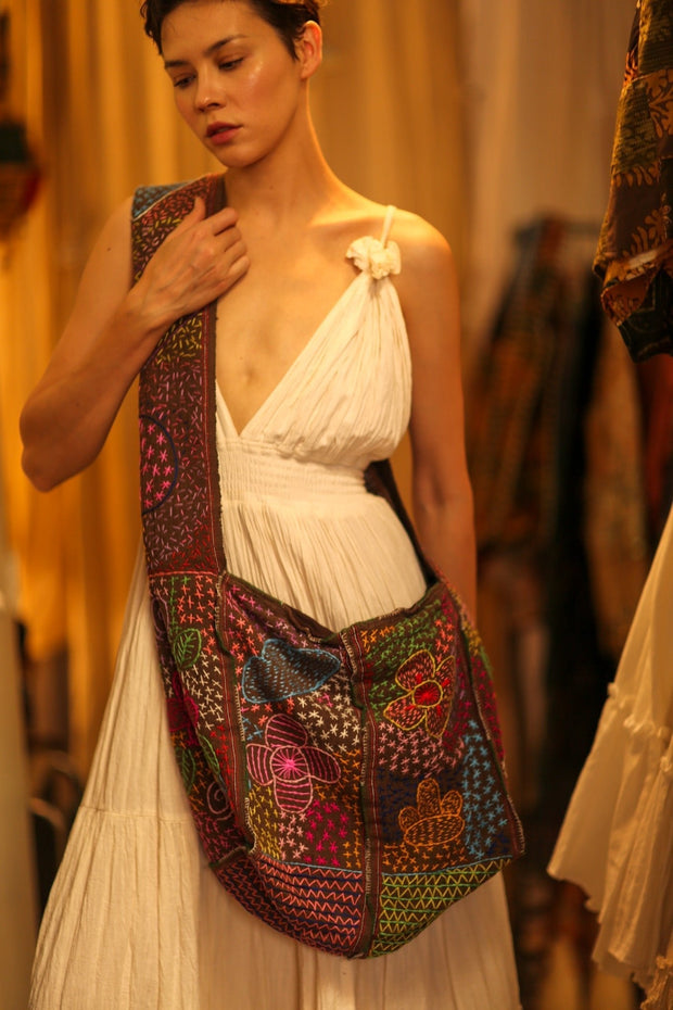 LALANA EMBROIDERED BAG - sustainably made MOMO NEW YORK sustainable clothing, bag slow fashion