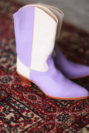 LAVENDER CREAM WESTERN BOOTS GUSTAV - sustainably made MOMO NEW YORK sustainable clothing, boots slow fashion