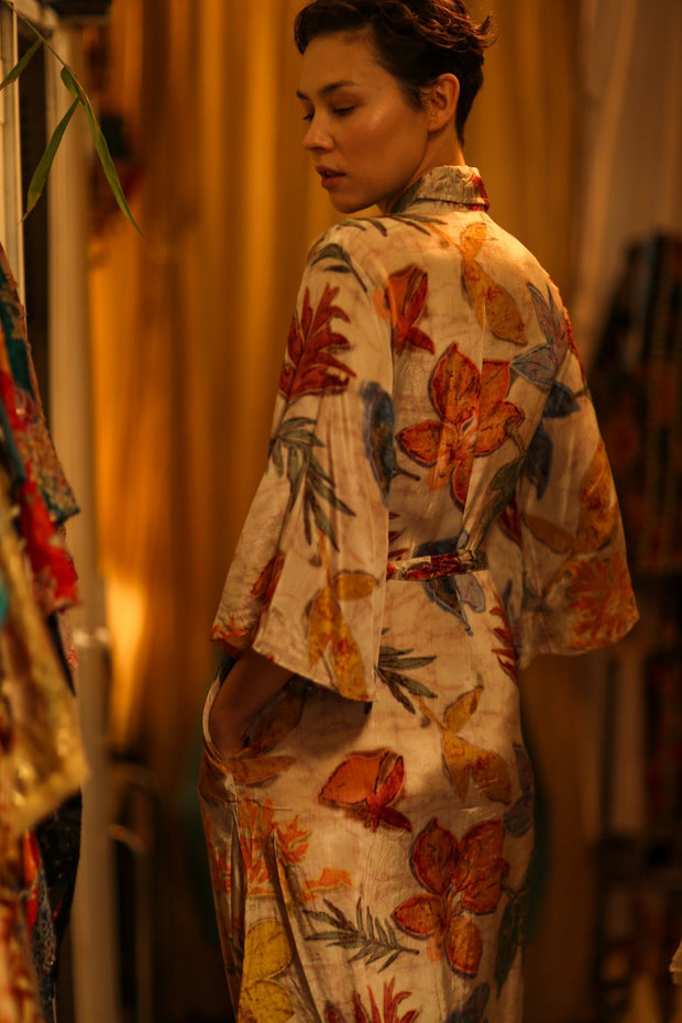 LEAF BUTTON DOWN DRESS RUTH - sustainably made MOMO NEW YORK sustainable clothing, dress slow fashion