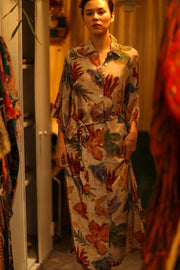 LEAF BUTTON DOWN DRESS RUTH - sustainably made MOMO NEW YORK sustainable clothing, dress slow fashion