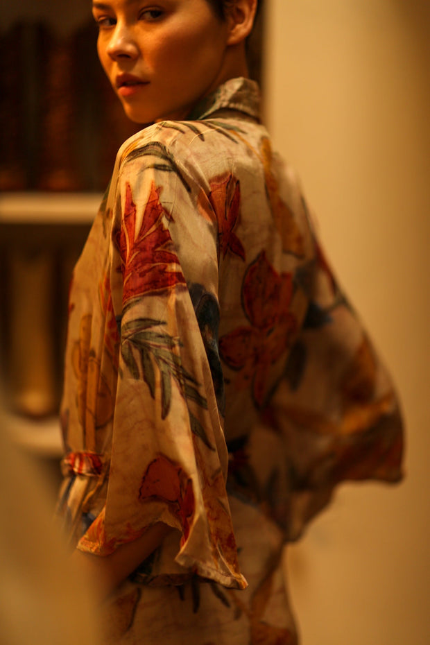 LEAF BUTTON DOWN DRESS RUTH - sustainably made MOMO NEW YORK sustainable clothing, dress slow fashion