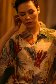 LEAF BUTTON DOWN DRESS RUTH - sustainably made MOMO NEW YORK sustainable clothing, dress slow fashion