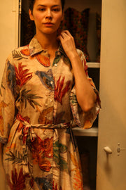 LEAF BUTTON DOWN DRESS RUTH - sustainably made MOMO NEW YORK sustainable clothing, dress slow fashion