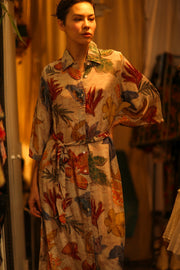 LEAF BUTTON DOWN DRESS RUTH - sustainably made MOMO NEW YORK sustainable clothing, dress slow fashion