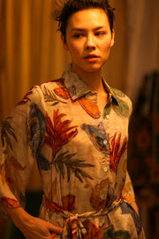 LEAF BUTTON DOWN DRESS RUTH - sustainably made MOMO NEW YORK sustainable clothing, dress slow fashion