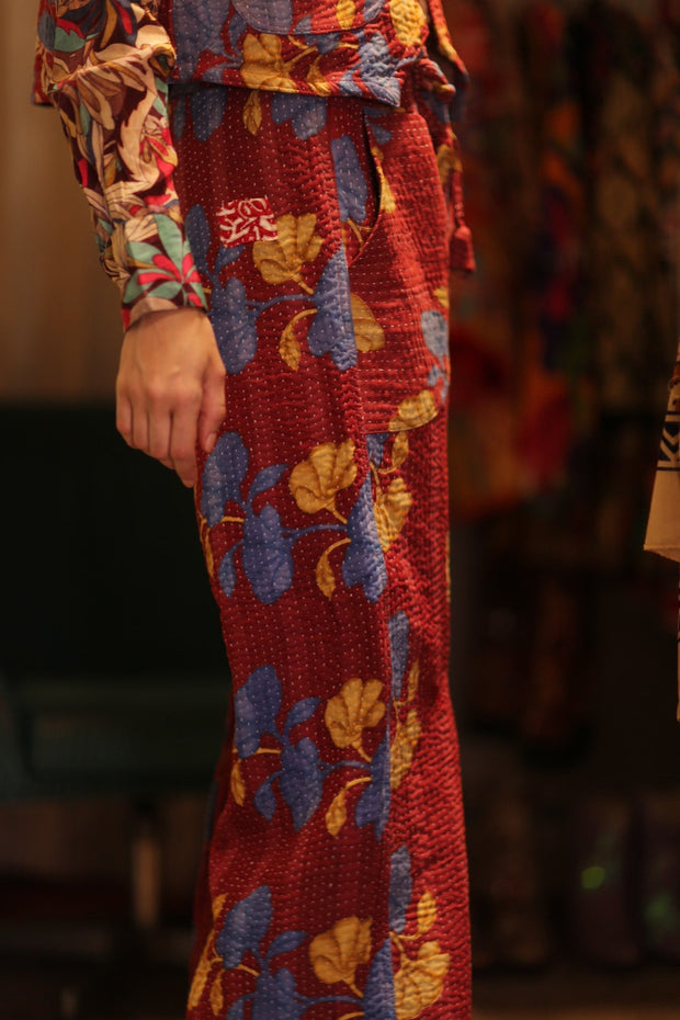 LENA KANTHA TROUSERS BERRIED - sustainably made MOMO NEW YORK sustainable clothing, new slow fashion