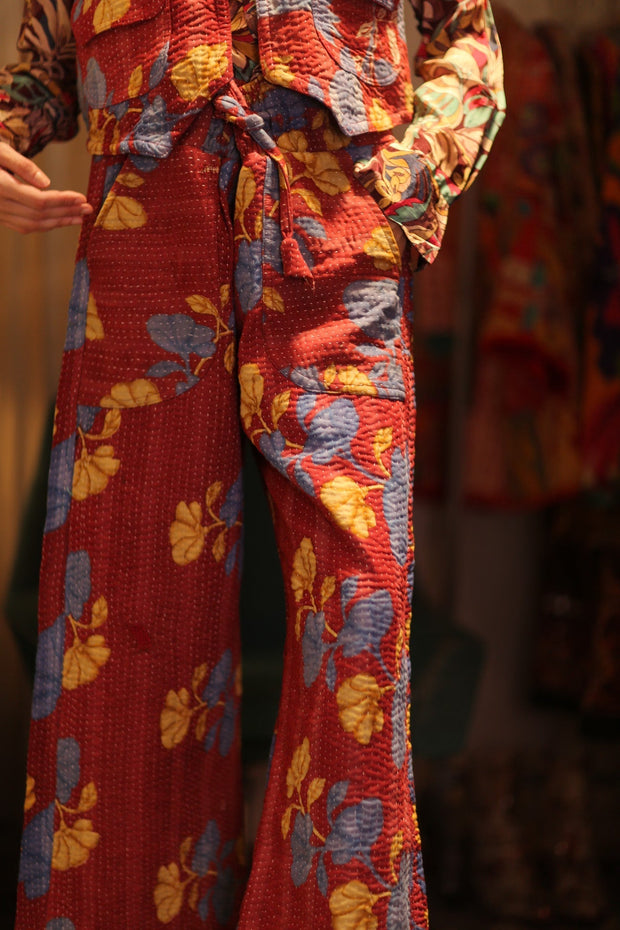 LENA KANTHA TROUSERS BERRIED - sustainably made MOMO NEW YORK sustainable clothing, new slow fashion