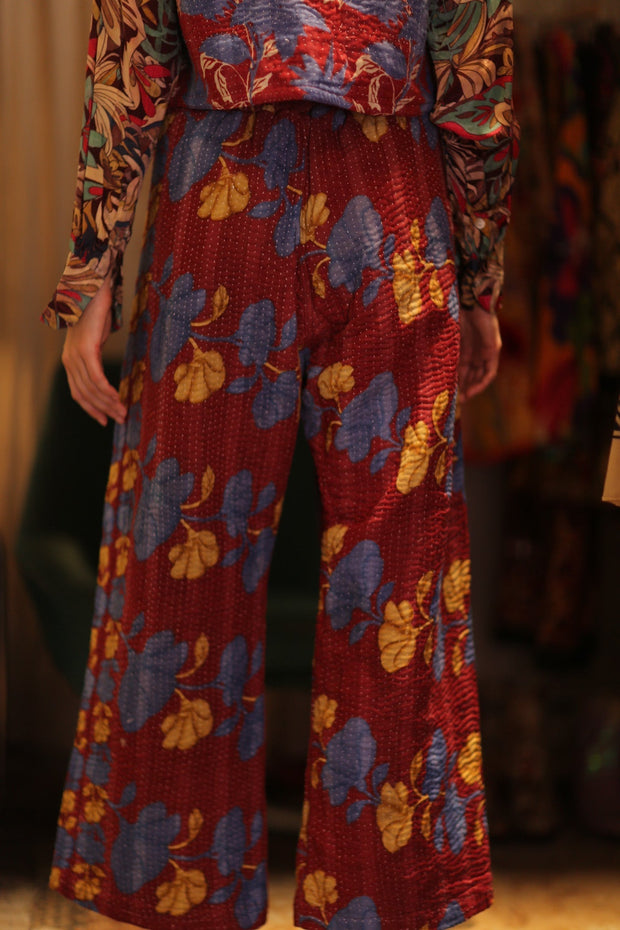 LENA KANTHA TROUSERS BERRIED - sustainably made MOMO NEW YORK sustainable clothing, new slow fashion