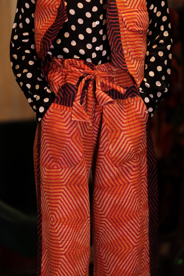 LENA KANTHA TROUSERS CARROT - sustainably made MOMO NEW YORK sustainable clothing, embroidered slow fashion