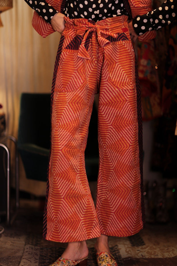 LENA KANTHA TROUSERS CARROT - sustainably made MOMO NEW YORK sustainable clothing, embroidered slow fashion