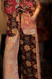 LENA KANTHA TROUSERS FLOWERS PATCHES - sustainably made MOMO NEW YORK sustainable clothing, embroidered slow fashion