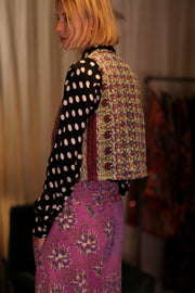 LENA KANTHA TROUSERS LAVENDER FIELD - sustainably made MOMO NEW YORK sustainable clothing, embroidered slow fashion