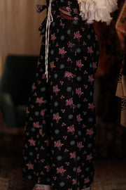 LENA KANTHA TROUSERS MINI BOUQUET - sustainably made MOMO NEW YORK sustainable clothing, embroidered slow fashion