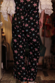 LENA KANTHA TROUSERS MINI BOUQUET - sustainably made MOMO NEW YORK sustainable clothing, embroidered slow fashion