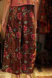 LENA KANTHA TROUSERS MINT CHOCOLATE - sustainably made MOMO NEW YORK sustainable clothing, embroidered slow fashion