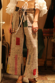 LENA KANTHA TROUSERS MONDRIAN - sustainably made MOMO NEW YORK sustainable clothing, embroidered slow fashion