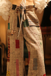 LENA KANTHA TROUSERS MONDRIAN - sustainably made MOMO NEW YORK sustainable clothing, embroidered slow fashion