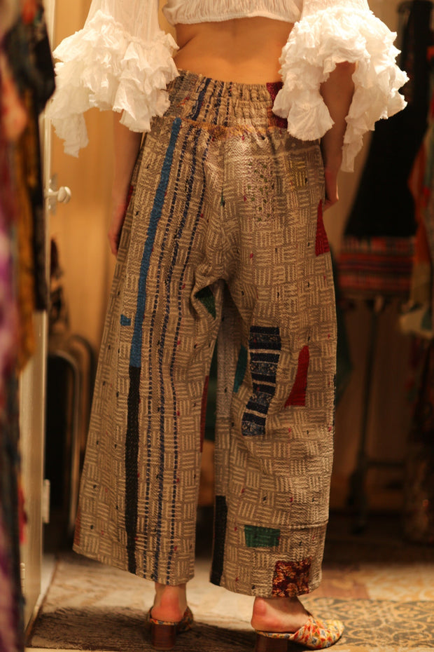 LENA KANTHA TROUSERS MONDRIAN - sustainably made MOMO NEW YORK sustainable clothing, embroidered slow fashion