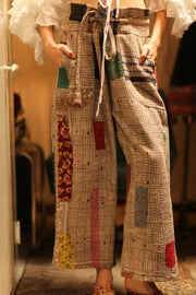 LENA KANTHA TROUSERS MONDRIAN - sustainably made MOMO NEW YORK sustainable clothing, embroidered slow fashion
