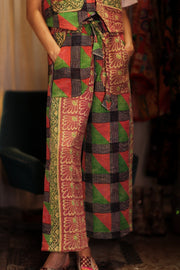 LENA KANTHA TROUSERS PRIMARY COLORS - sustainably made MOMO NEW YORK sustainable clothing, embroidered slow fashion