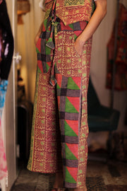 LENA KANTHA TROUSERS PRIMARY COLORS - sustainably made MOMO NEW YORK sustainable clothing, embroidered slow fashion