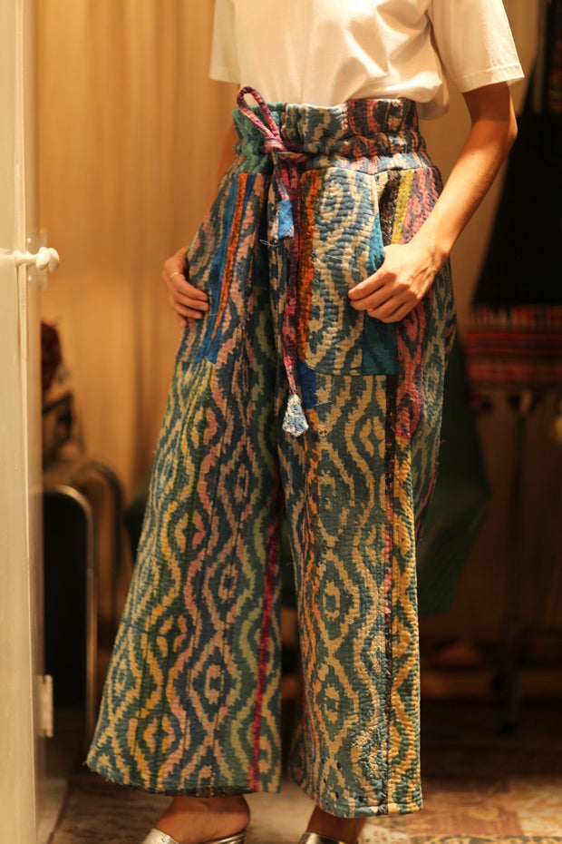 LENA KANTHA TROUSERS RAINBOW - sustainably made MOMO NEW YORK sustainable clothing, embroidered slow fashion