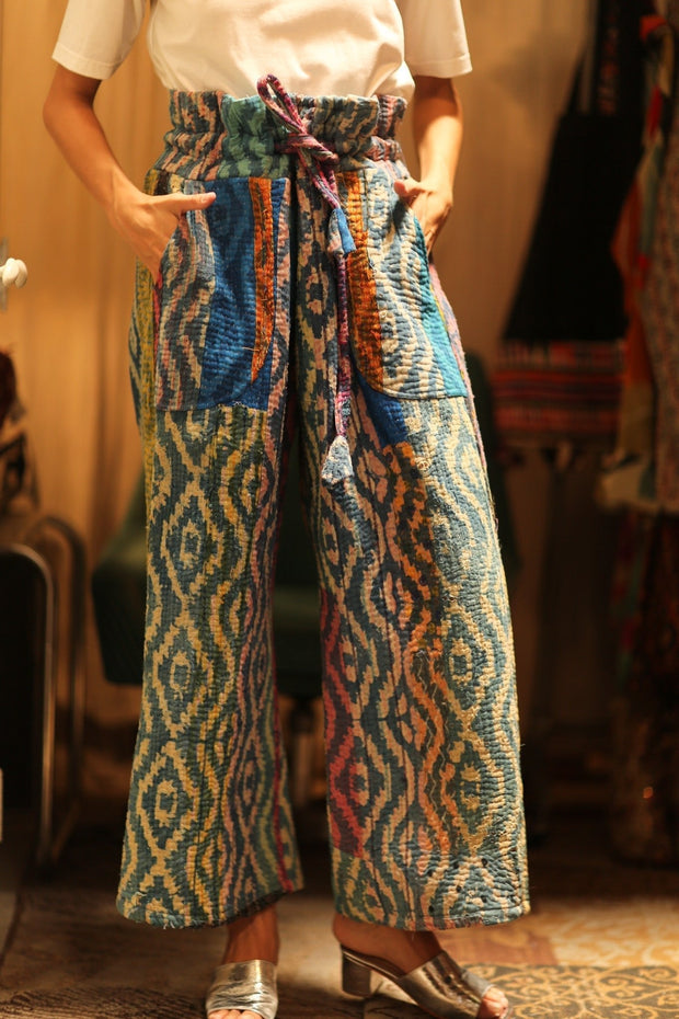 LENA KANTHA TROUSERS RAINBOW - sustainably made MOMO NEW YORK sustainable clothing, embroidered slow fashion